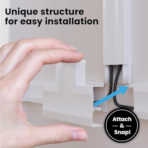 EVEO Cord Hider - 300” Cord Cover Wall Cable Hider, Cable Concealer, Wire Hiders for TV on Wall. Cable Management, Cord Hider Cable Raceway Wire Covers for Cords (Grey, Medium) - Image 7