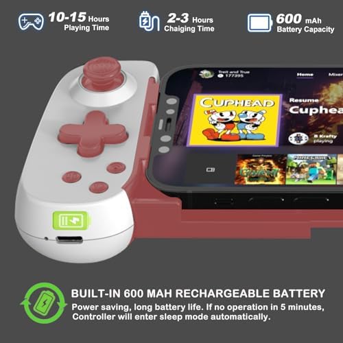 Wireless Controller for iPhone 17/Android/PC/iPad/Tablet/Arcade MFi Games/Switch/PS4/iPhone 15, Support Streaming on PS5/PS4/Xbox/PC Console, Cloud Gaming Gamepad Joystick - Turbo/6-Axis Gyro/Dual Motors - Image 6