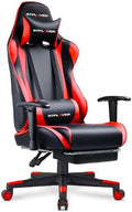GTPLAYER Gaming Chair with Footrest, Ergonomic Computer Game Desk Chair, Reclining Game Chair Seat Height Adjustment, Swivel Rocker with Headrest and Lumbar (Red) by GTPLAYER