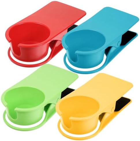 4Pcs Drinking Cup Holder Clip, Desk Adirondack Chair with Cup Clip Holder for Water Drink Beverage Soda Coffee Mug by Unknown