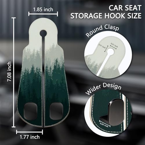 Blusabaca 2PCS Car Seat Headrest Hooks, Purses Bags Holder, Forest Trees - Image 5