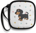 Cute Dachshund Case Earphone Carrying Case Cell Phone Accessories Storage Bag with Handle for Earphone,Flash Drive, Charging Cable, Key Wall Charger by Unknown