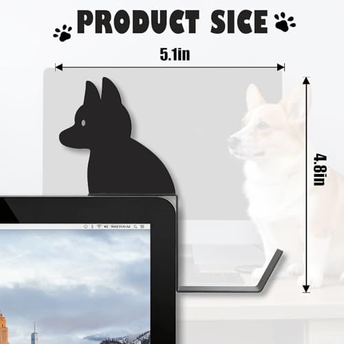 Metal Dog And Cat headphone holder for monitor, shepherd, Black - Image 3