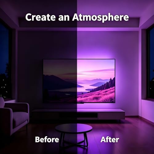 MORIACC LED Lights for TV, 13.1ft Behind TV Backlight for 32-65 Inch TV, Music Sync Strip Lights with APP and Remote Control, USB Powered for Gaming Bedroom Home Decor - Image 6