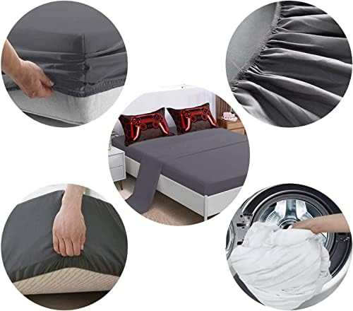 BDUCOK 6 Piece Gamer Comforter Sets Bed in A Bag for Boys Teen Kids,Honeycomb Gaming Bedding Sets Gamepad Comforter Microfiber Bed Set for All Season Gamer Home Decor(red, 6 Piece Sets30023-Full) - Image 5