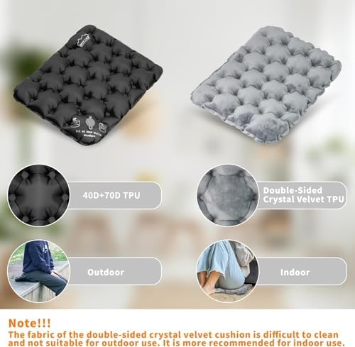 ONTYZZ Inflatable Seat Cushion Lightweight Airplane Seat Cushion | Stadium Seat Travel Cushion for Climbing Hiking Office Airplane - Image 3