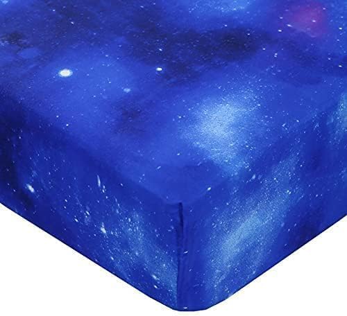SDIII 4 Pieces Blue Galaxy Sheets Twin, Soft Microfiber Space Sheets Twin, Galaxy Bedding Sheet for Girls Boys Teens and Kids All Season - Image 3