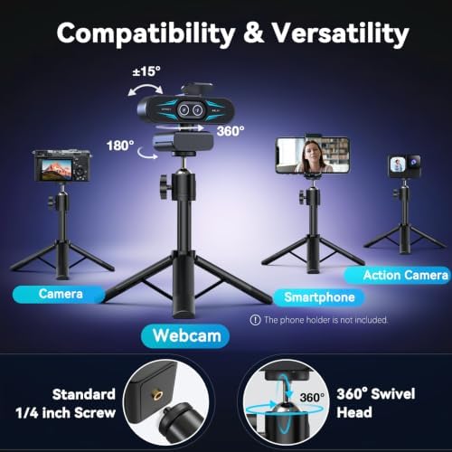 EMEET C60E Dual 4K Webcam for Streaming with Tripod, Wide-Angle & Telephoto - Image 2