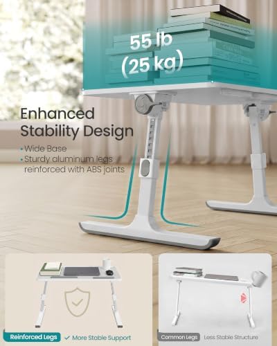 SONGMICS Bed Laptop Desk, Adjustable, 8 Heights, 23.6 x 15.7 Inches - Image 6