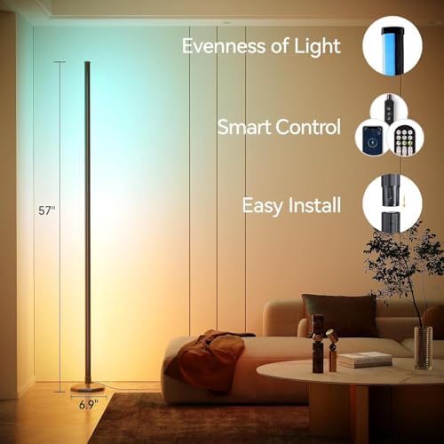Corner Floor Lamp 2 Packs, Compatible with Alexa & Google Home, Smart RGB LED Corner Lamp with Music Sync 16M Colors 68+ Scene, APP and Remote Control, Ambient Lighting for Bedroom Living Gaming Room - Image 6