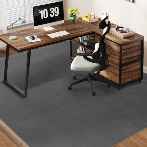 SALLOUS Chair Mat for Hard Floors, 63"x51" Washable Chair Mat Under Desk, Smooth Rolling Desk Chair Mat, Anti Slip Hard Floor Protector, Noise Reducing Desk Rug for Home Office Chair (Black) by SALLOUS