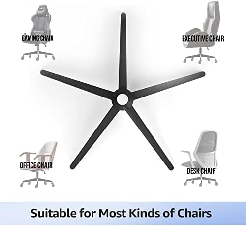 MASTERY MART 28 Inch Office Chair Base, Heavy Duty 2400 Lbs, Reinforced Metal Desk Chair Replacement, Universal Gas Cylinder Hole Caster Socket, Matte Black - Image 6