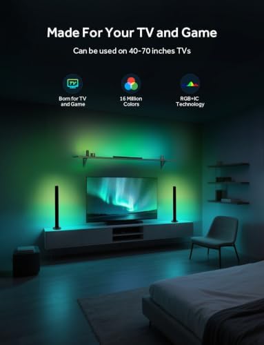 Smart LED Light Bars, Gaming Lights RGB Light Bar, 16 Million Colors Multiple Lighting Effects TV Backlights, APP Control, Remote Control, Music Sync for PC, Room Decorative, Ambient Lighting - Image 3