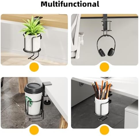 CABTE 2 Pack 2 in 1 Desk Mug Hooks with Headphone Hanger Holder - Image 5