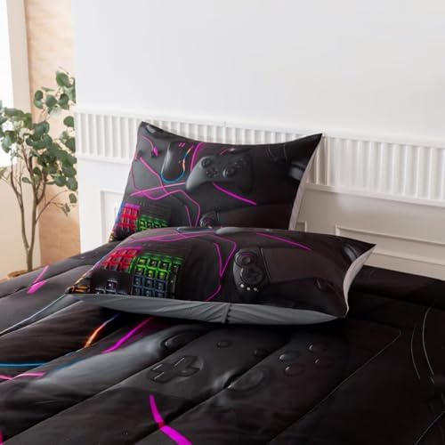 Gaming Comforter for Boys Teens,Game Bedding Sets Full,Kids Gamer Comforter Set,Video Game Bedroom Bed Set Controller Duvet All Season 3 Piece - Image 7
