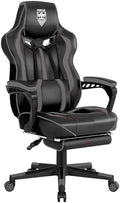 Vonesse Gaming Chair for Adults, Reclining Gaming Chairs with Footrest and Massage, Computer Gaming Chair for Heavy People,Ergonomic Gamer Chair Big and Tall (Black/Gray) by Vonesse