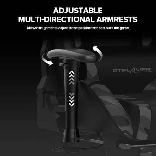 GTPLAYER Gaming Chair with Footrest Speakers Video Game Chair Bluetooth Music Heavy Duty Ergonomic Computer Office Desk Chair - Image 4