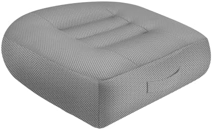 Car Booster Thick Height Adjustable Seat Cushion with Breathable Mesh Cover, Portable Seat Cushion for Driving, Office Chairs Wheelchairs Trucks SUV's and Home Use Gray by Runfider