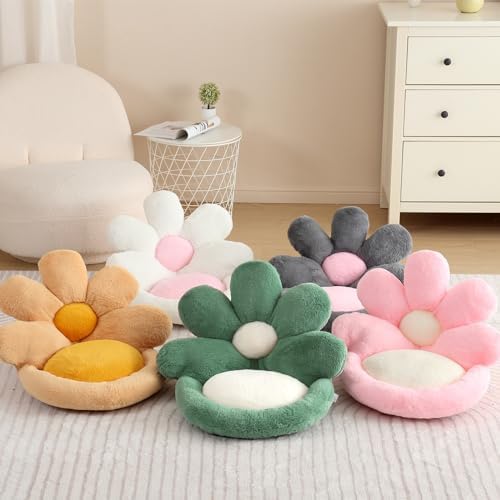 Ditucu Flower Shape Chair Pillow Cute Seat Cushion 21 inch Comfy Lazy Sofa Floor Pillows Dorm Seating for Bedroom Decor Green - Image 6