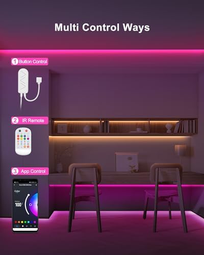Tatazone 32.8ft Bluetooth RGB COB Led Strip Lights with Remote, Dimmable Smart App Led COB Light Strip, Color Changing Music Sync, Indoor RGB Led Lights for Bedroom, Home Decor, Party - Image 4