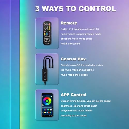 80ft/24M RGB Smart IC COB LED Strip Light, Color Flowing Strip Light - Image 4