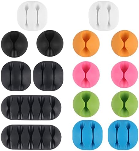 Shintop 6pcs Self-Adhesive Cable Clips for Computer, Electrical, Charging by Shintop