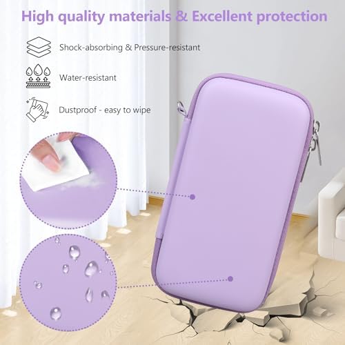 Supmay Hard Travel Case for My Arcade Data East Pocket Player, Portable Video Game System Handheld Game Protection Case with Mesh Pocket for Batteries and USB-C Cable, Purple - Image 5