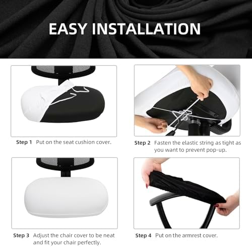 DIVA EN CAMINO DEC Universal Spandex Computer Chair Slipcover - Stretchable Desk Office Chair Seat Cushion Covers - Removable Washable Cushion Protectors for Dogs, Cats, Pets - Image 5