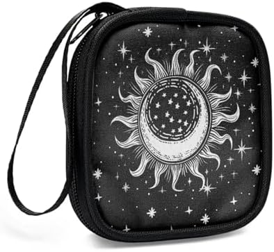 Sun and Moon Headphones Carrying Case, Travel Portable Storage Bags for Bluetooth Wireless Headphones, Cords, Cable, Earbuds, Charger, USB Flash Driver, MP3 - Image 3