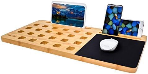 BOOKAHOLIC Lap Desk| Enhanced Organic Bamboo Lap Tray with Vent Holes & Built-in Fabric Covered Mouse Pad for 11",13",15" Laptops| Computer,Tablet, Phone Stand - Image 3