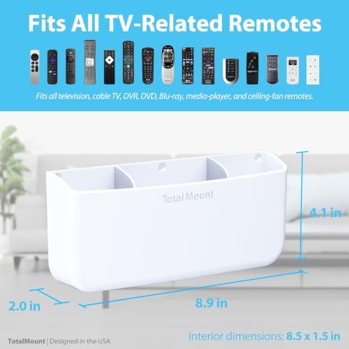 TotalMount Drop-Free Remote Holder – Removable Adhesive Strips – XL White - Image 3