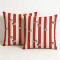 Patriotic Throw Pillow Covers, Red White Blue, Linen, 18x18 Inch, Set of 2, Farmhouse Style, July 4th Independence Day by Unknown