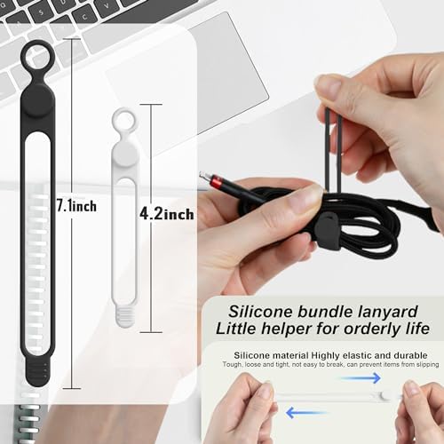 16Pcs Silicone Cable Ties, Cord Organizer Cable Management-2Sizes - Image 2