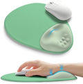 Palm-Rest and Wrist-Hugging Mouse Pad Wrist Rest, Ergonomic Wrist Support with Curve Fitting Cushioned Memory Foam for Carpal Tunnel Pain Relief, 9.9 x 8.3 Inch, Minty Green by Unknown