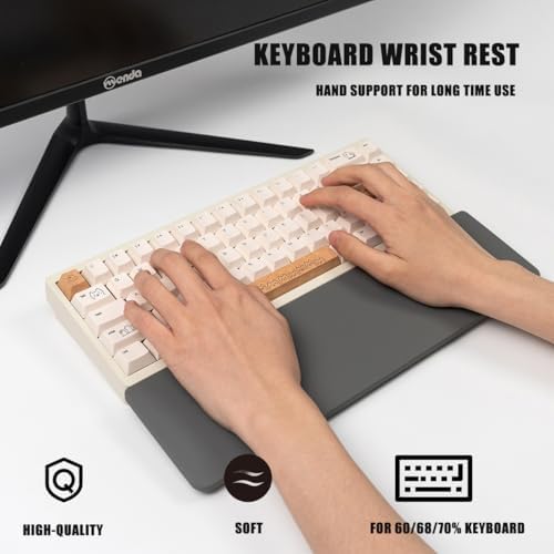 Sumgsn Grey Keyboard Wrist Rest, Gel Wrist Pad for Keyboard 60%/68%/70% | Ergonomic Keyboard Wrist Pad, Comfort Support for Typing and Gaming - Image 2