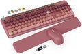 Wireless Keyboard and Mouse Combo, Cute Typewriter, Magnetic Wrist Rest by Trueque