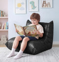 Hobestluk Bean Bag Chair Leather Togo Sofa Memory Foam for Play Room Small | Medium Black,Ergonomic Design,Floor Chair,Waterproof,Easy Clean,Anti-slip Bottom,No Assembly Required,For Bedroom Reading by YourHomeDeservesMore