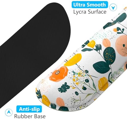 Dapesuom Enlarge Keyboard Wrist Rest, Memory Foam Wrist Cushion for Desk Mats Support, Typing Pain Relief Keyboard Mouse Pad Rests Set with Non-Slip Base for Gaming Laptop Computer, Flowers & Herbs - Image 5