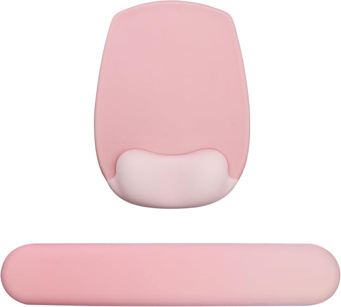 Wrist Rest for Keyboard and Mouse, Ergonomic Gel Computer Keyboard Wrist Rest with Memory Foam, Keyboard Wrist Support Pad for Long Hours of Work, Gaming, Studying-Relieve Wrist Pain (GD-Pink) by CFHYZAZNCL