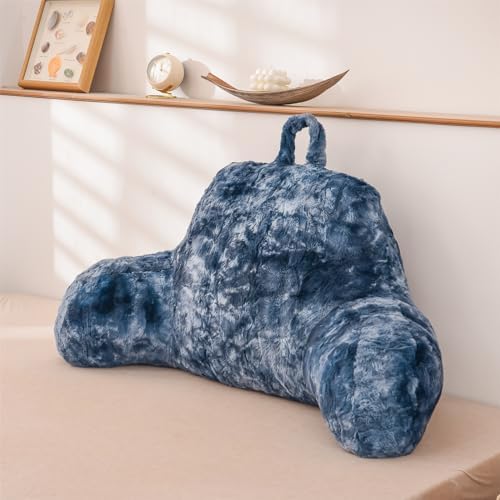 A Nice Night Navy Reading Pillow, 18.5" Bed Wedge Pillows with Arms by ANICENIGHT