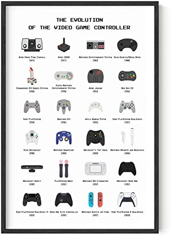 HAUS AND HUES Video Game Poster - Gamer Wall Decor for Boys Bedroom Posters, Video Game Room Decor for Teen Boys, Gaming Wall Art for Gamer Room Decor (Black Frame, 24x36) by HausandHuesArtPrints