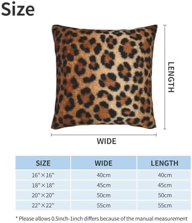 Cheetah Print Pillowcase Set of 2 Leopard Animal Skin Throw Pillow Covers Shells for Couch Office Bedroom Home Decoration, 22"X22" - Image 2
