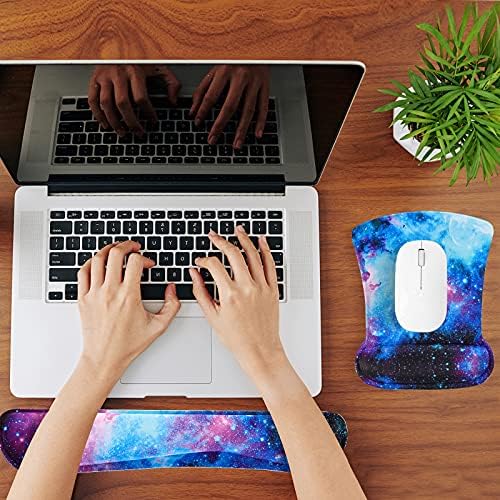 RICHEN Keyboard Wrist Rest Pad and Mouse Wrist Rest Support Mouse Pad Set,Durable & Comfortable & Lightweight for Easy Typing & Pain Relief-Ergonomic Support (Galaxy) - Image 2