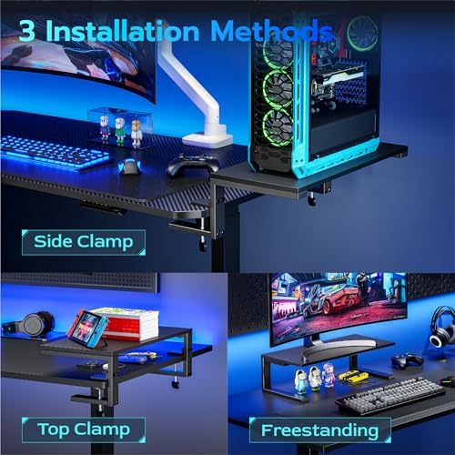 ARES WING Clamp-On 21.7" Desk Extender Shelf, Heavy Duty Desktop Organizer - Image 4