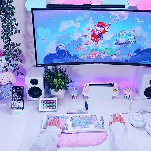 Sushret Angel Wing Cloud Keyboard Wrist Rest, Soft Leather Memory Foam Keyboard Wrist Support for Pain Relief, Ergonomic Anti-Slip Cute Computer Palm Rest for PC Gaming/Laptop/Hand Pad (1-Wing White) - Image 6