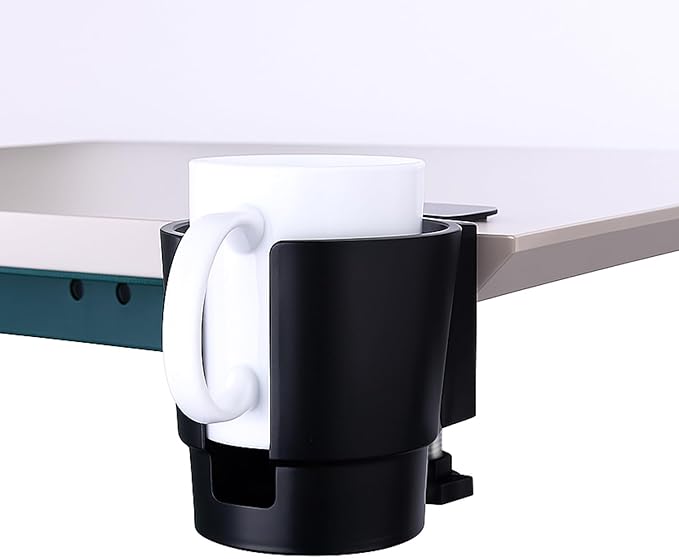 Universal Large Desk Cup Holder Clamp on, Heavy Duty Plastic Drink Holder - Image 8