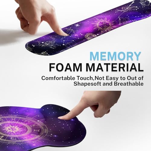 Arttown Keyboard Mouse Pad Set, 4 in 1 Desk Mat Set Galaxy Space - Image 6