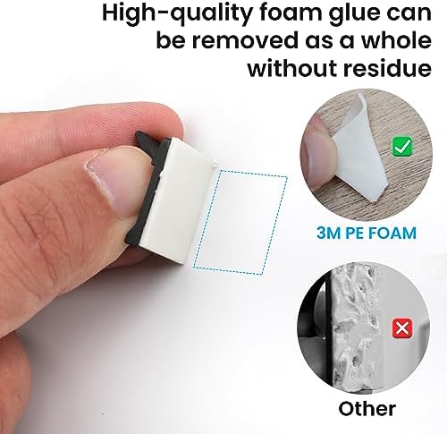 100 PCS Adhesive Cable Clips Black (50 Small & 50 Large), Cable Management Under Desk, Cable Wall Clip, Wire Clips for Cords of Car Dash Cam, HDMI, Extension Cord, TV PC Phone USB Ethernet Coax - Image 5