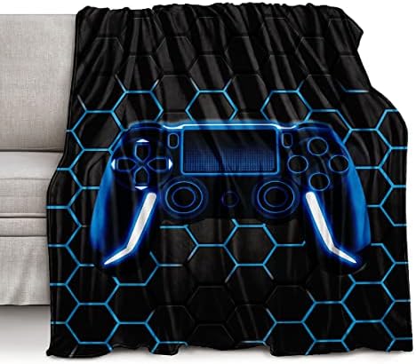 Boys Throw Blanket Twin,Gamer Blanket Teenage Boys Gifts Ideas for Bedroom Decor Kids Teens Blanket Super Soft Fleece for Bedding Couch (MT-A22, 80’’x60) by lrisBedding