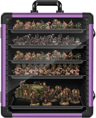WELIDAY Miniatures Storage Case Miniatures Transport Case Aluminum Alloy Frame with Lock (X-Large Size) by WELIDAY